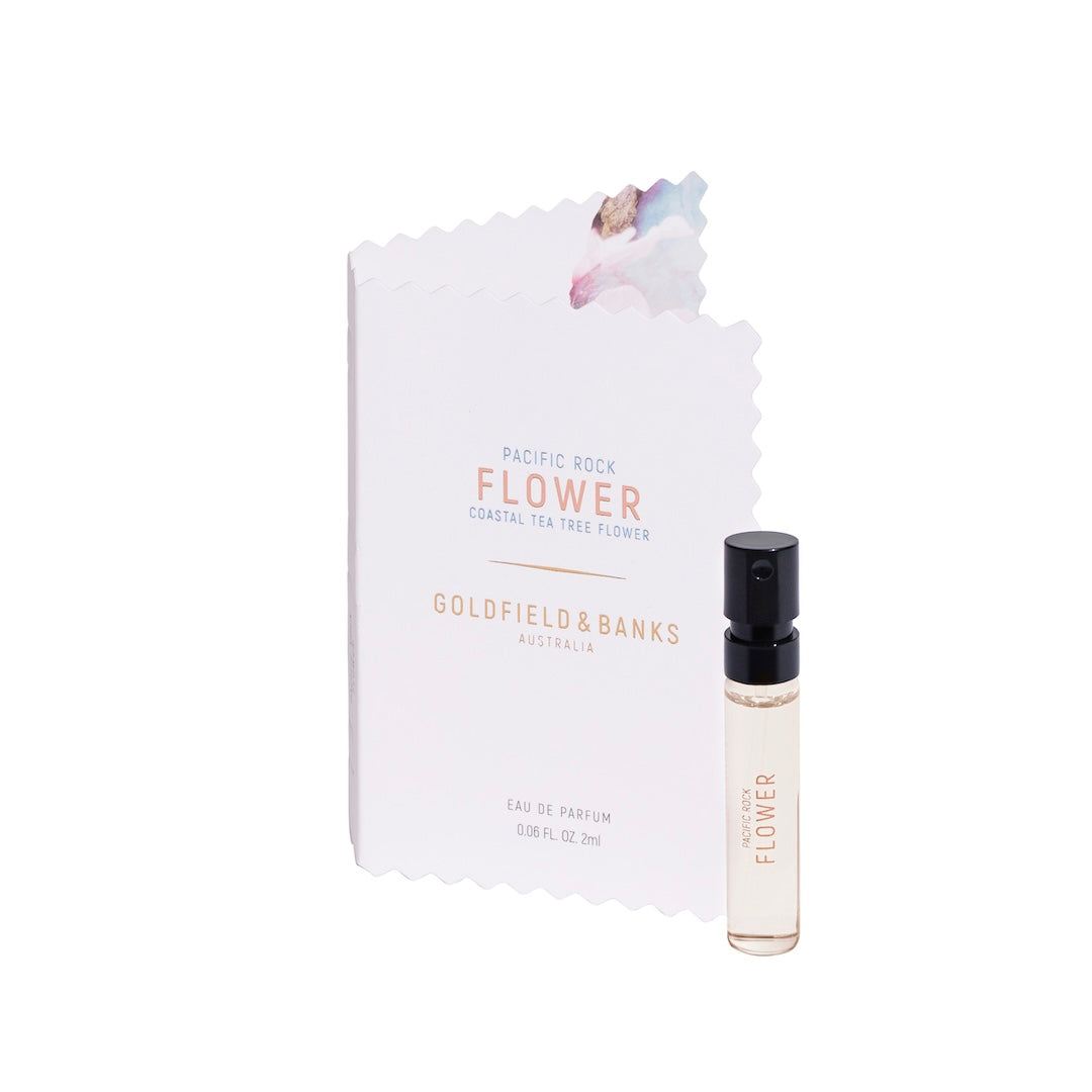 Pacific Rock Flower 2ml perfume sample vial with packaging from Goldfield & Banks