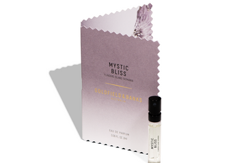 Mystic Bliss 2ml sample perfume vial with purple gradient card packaging